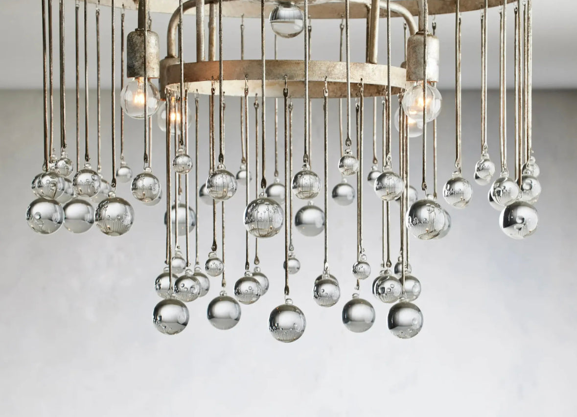 CRYSTAL BALL AUBREY FLUSHMOUNT 20”