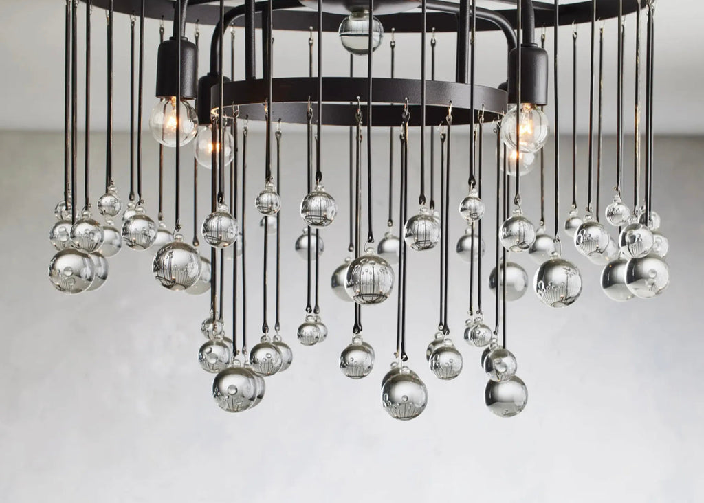 CRYSTAL BALL AUBREY FLUSHMOUNT 20”