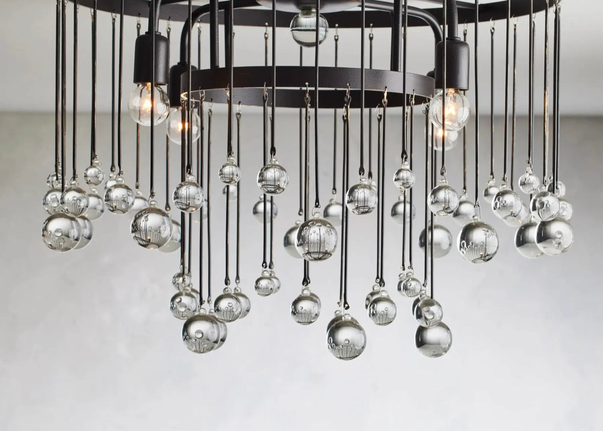 CRYSTAL BALL AUBREY FLUSHMOUNT 20”