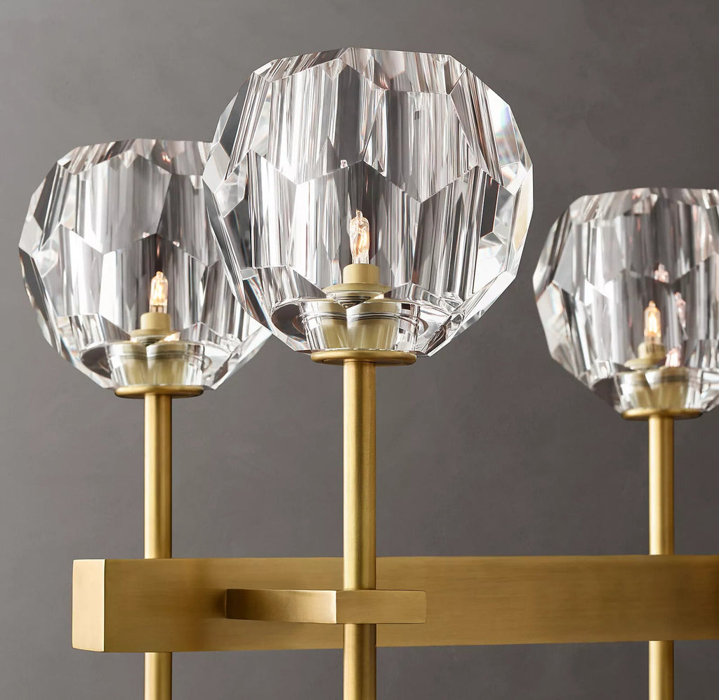 Bille De Crystal Ball Double Linear Chandelier 60"