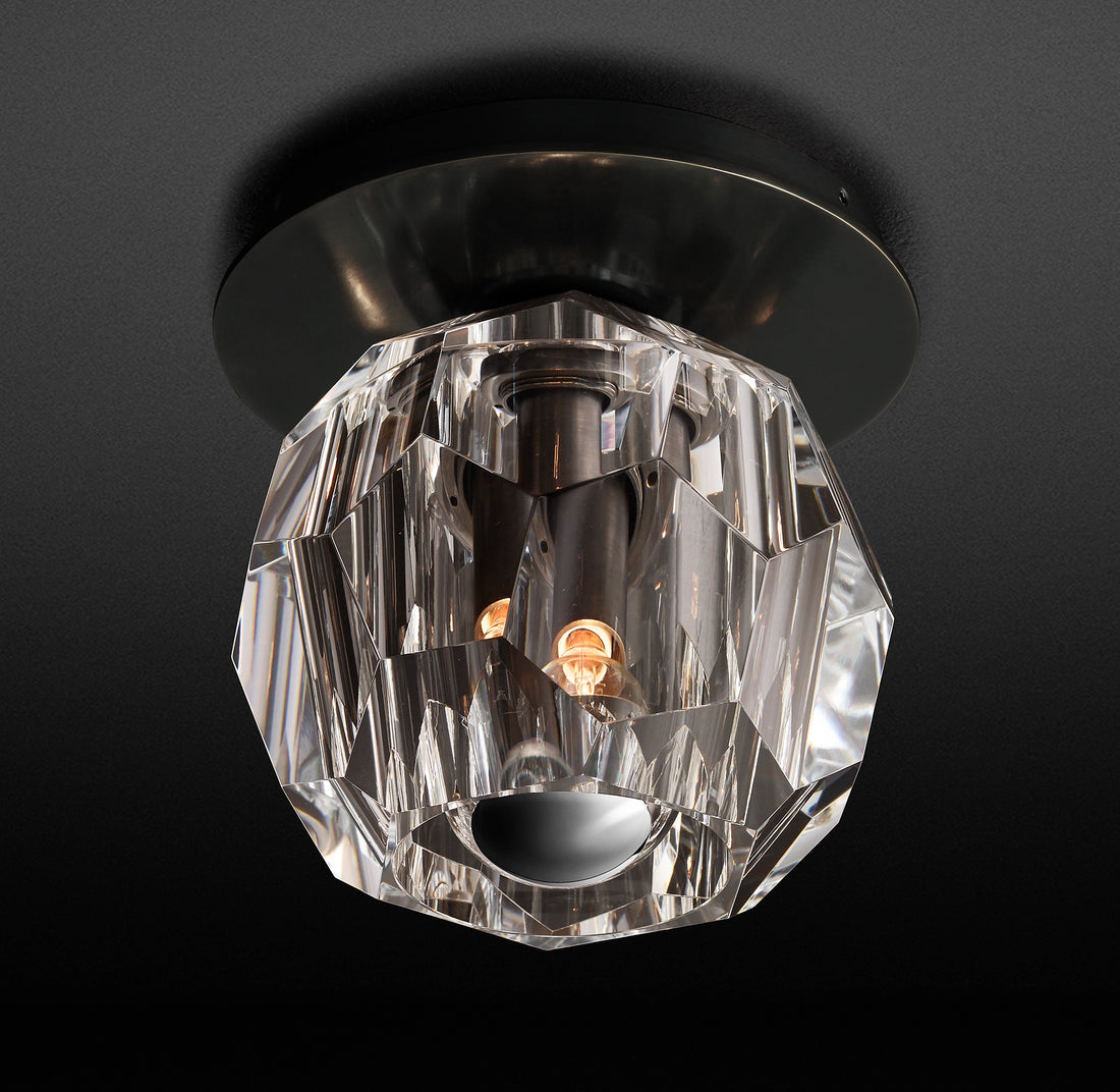 Bille De Clear Crystal Ball Flush Mount