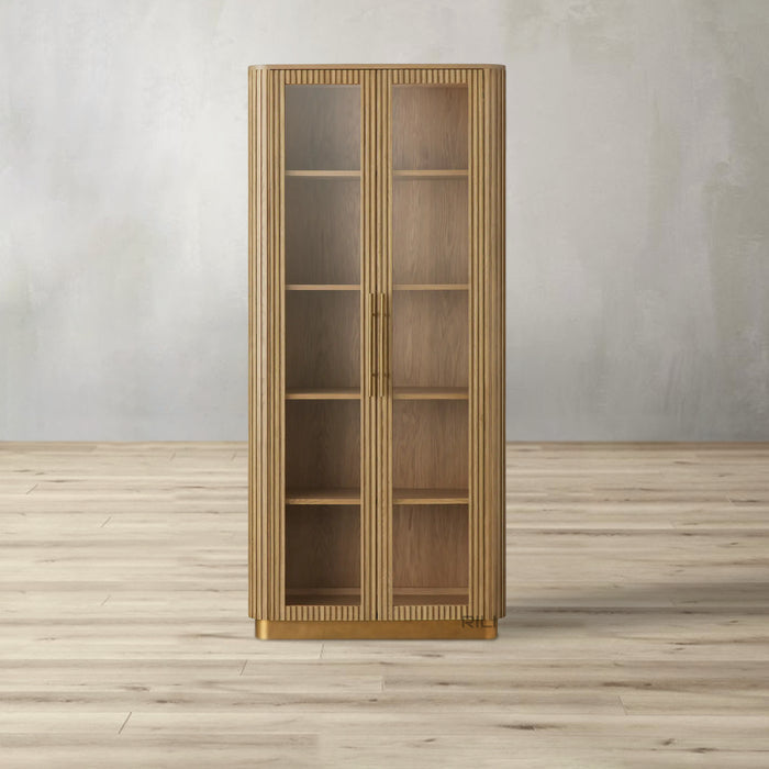 Finnley Glass Oak Cabinet