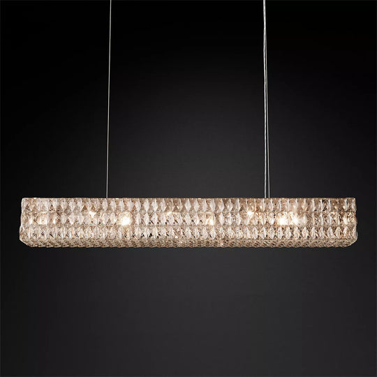Clear K9 Crystal Linear Ring Chandelier