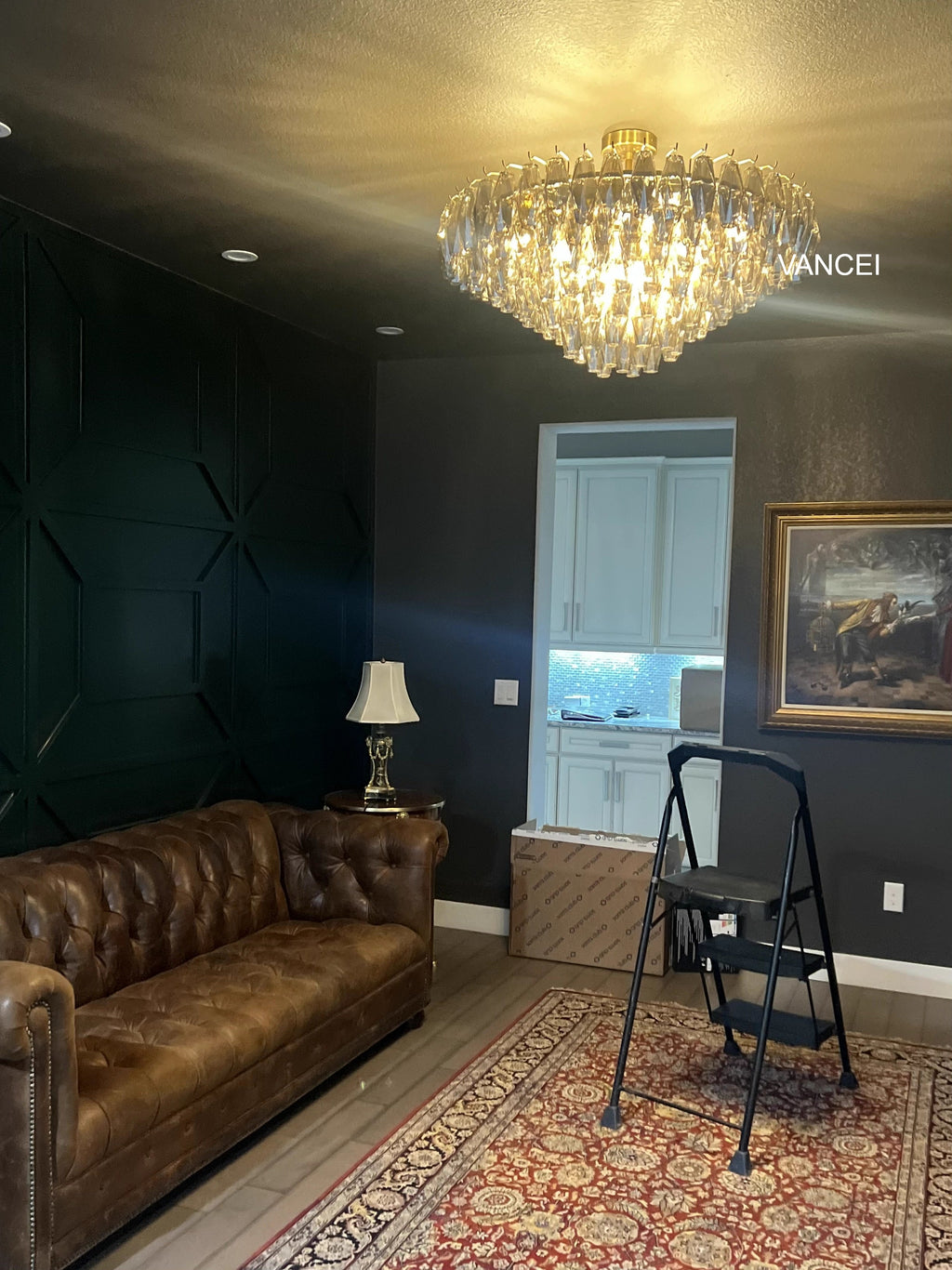 Chiaravalle Glass Tiered Round Chandelier 47"