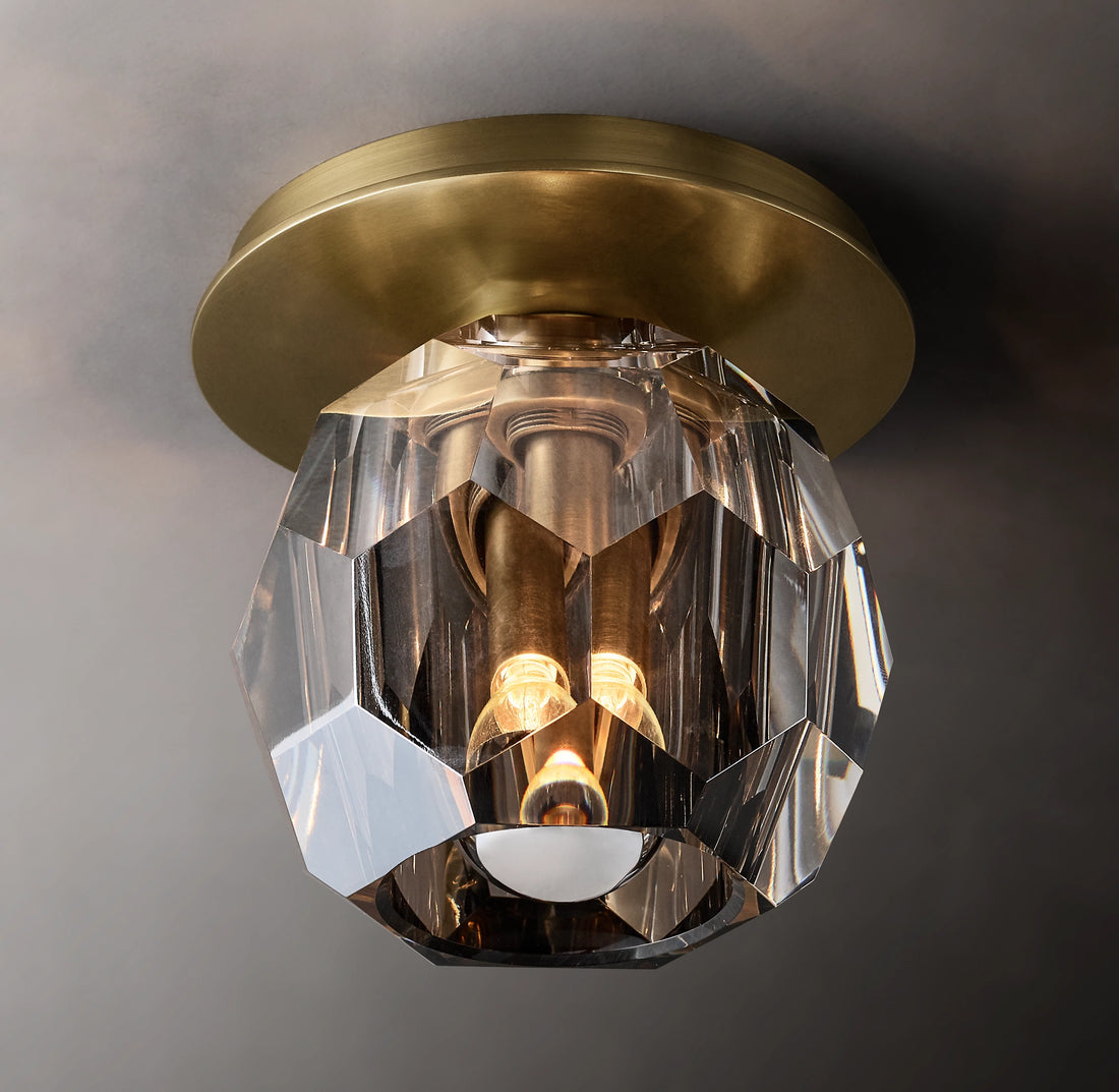 Bille De Clear Crystal Ball Flush Mount