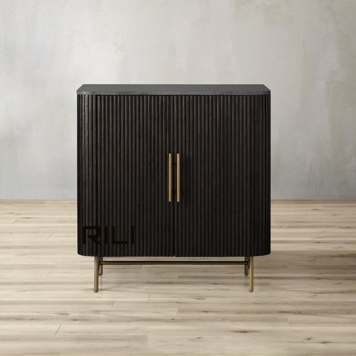 Finnley Bar Marble Top Finish Cabinet