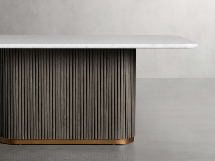 Finnley Dining Table Bluestone Carrara 72" 84" 96 108''