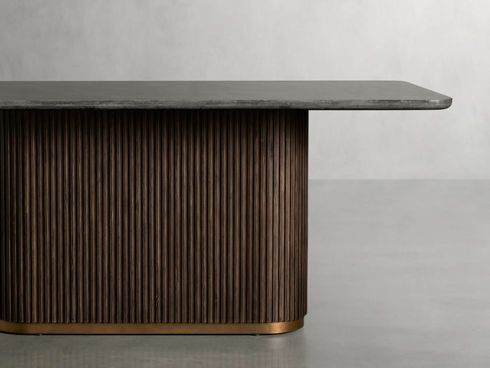 Finnley Dining Table Bluestone Carrara 72" 84" 96 108''