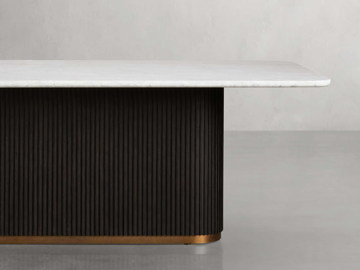 Finnley Dining Table Bluestone Carrara 72" 84" 96 108''