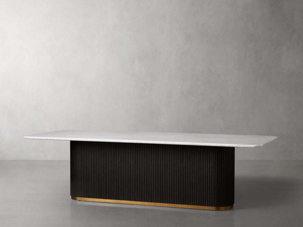 Finnley Dining Table Bluestone Carrara 72" 84" 96 108''