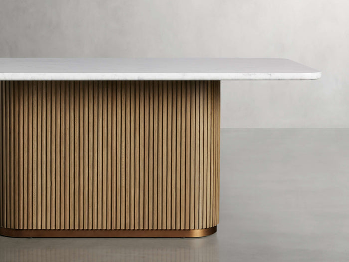 Finnley Dining Table Bluestone Carrara 72" 84" 96 108''