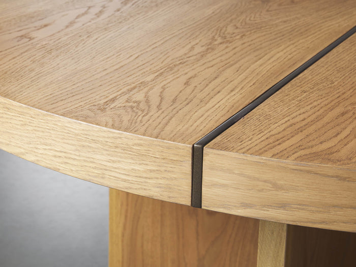 Mihaela Oak Round Dining Table 54" 60" 70"