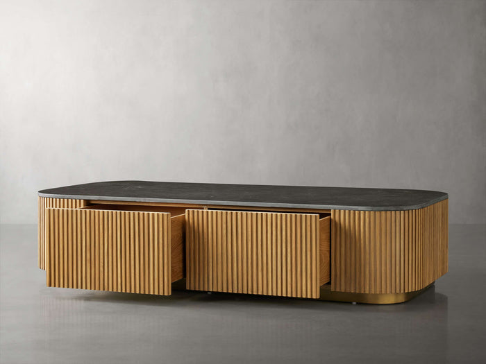 Finnley Marble Top Finish Storage Coffee Table