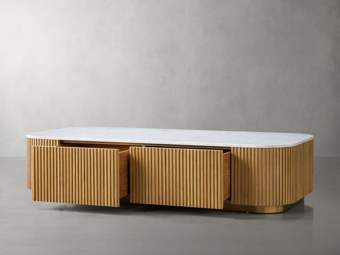 Finnley Marble Top Finish Storage Coffee Table