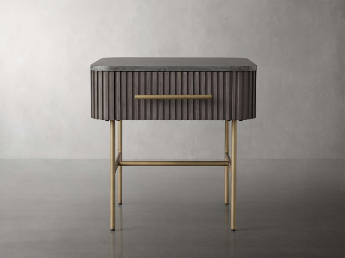 Finnley Marble Top Finish End Table with Drawer