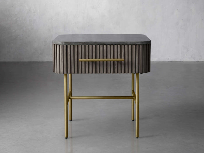 Finnley Marble Top Finish End Table with Drawer