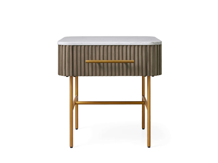 Finnley Marble Top Finish End Table with Drawer