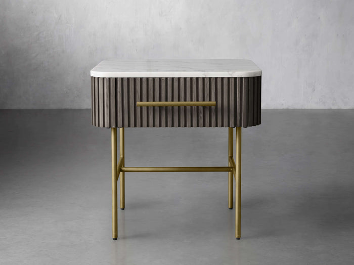 Finnley Marble Top Finish End Table with Drawer