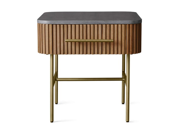 Finnley Marble Top Finish End Table with Drawer