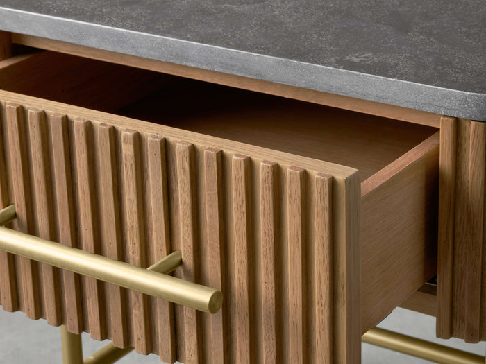 Finnley Marble Top Finish End Table with Drawer