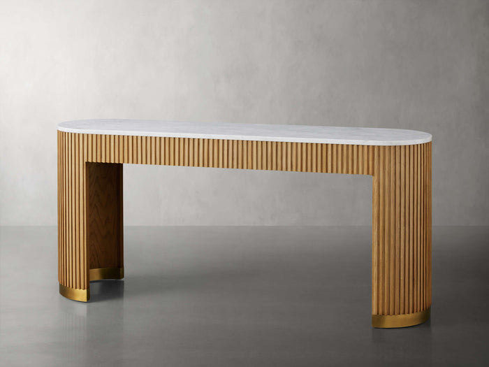 Finnley Console Table Marbel Bluestone Carrara 63" 73"