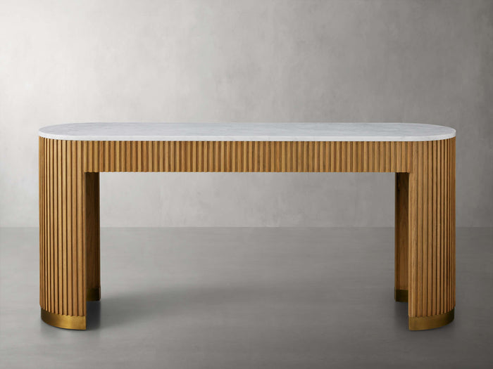 Finnley Console Table Marbel Bluestone Carrara 63" 73"