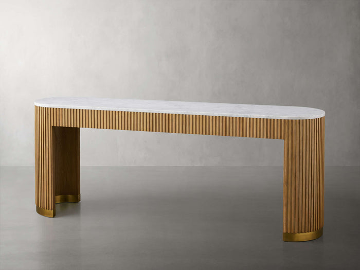 Finnley Console Table Marbel Bluestone Carrara 63" 73"