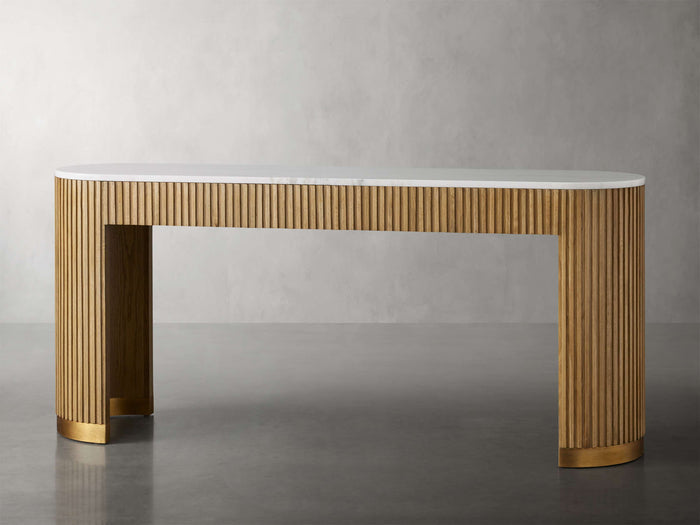 Finnley Console Table Marbel Bluestone Carrara 63" 73"