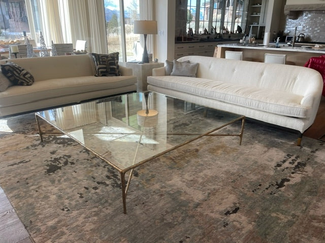THADDEUS SQUARE GLASS COFFEE TABLE