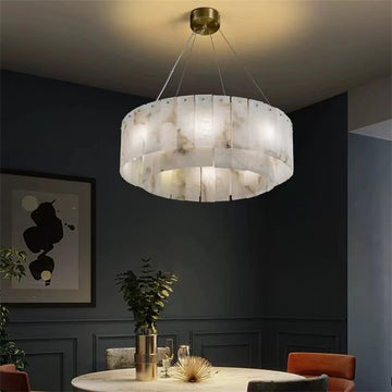 Brendra Alabaster 2-Tier Round Chandelier