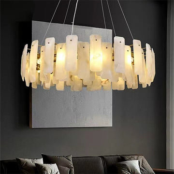 August Marble alabaster Round chandelier