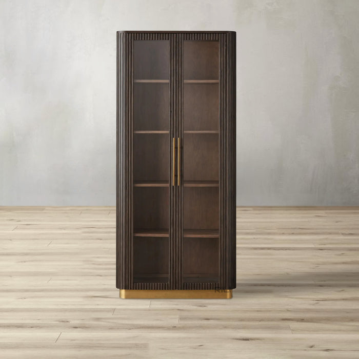 Finnley Glass Oak Cabinet
