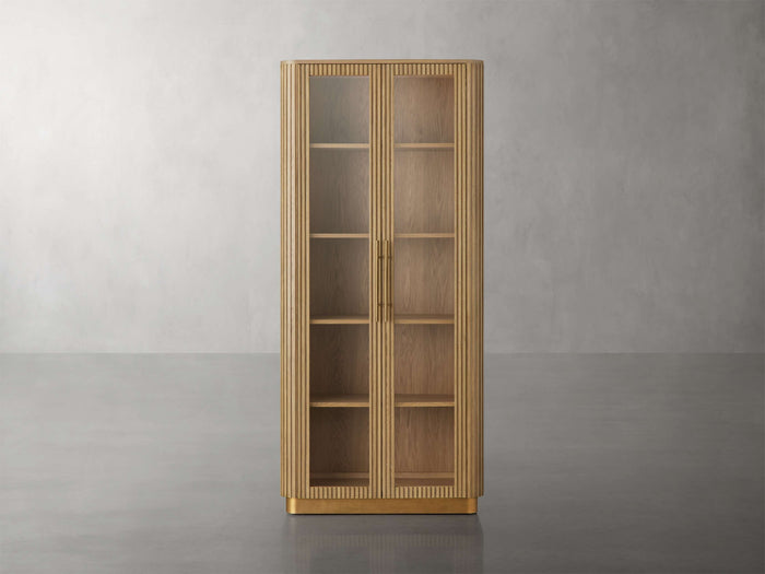Finnley Glass Oak Cabinet