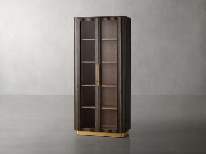 Finnley Glass Oak Cabinet