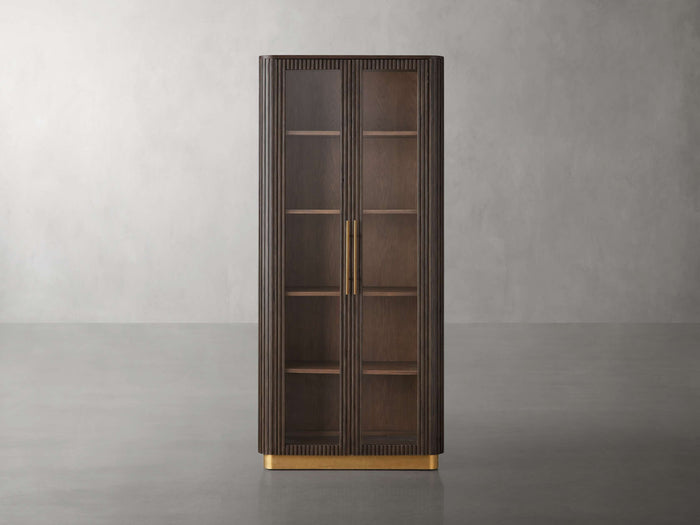 Finnley Glass Oak Cabinet