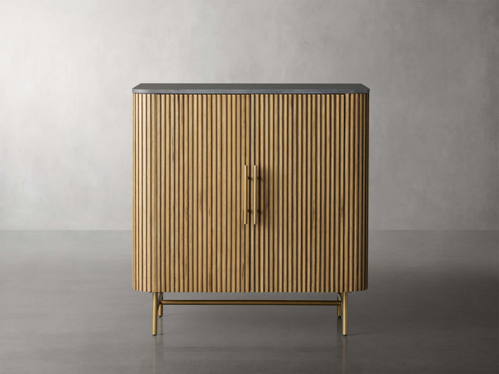 Finnley Bar Marble Top Finish Cabinet
