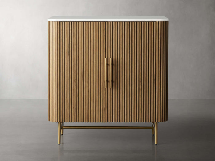 Finnley Bar Marble Top Finish Cabinet