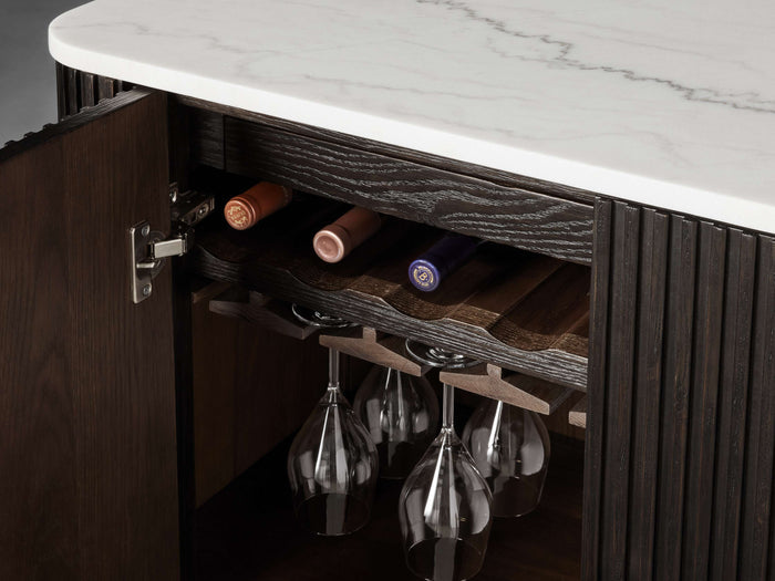 Finnley Bar Marble Top Finish Cabinet