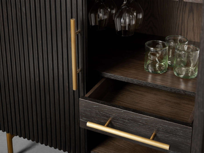 Finnley Bar Marble Top Finish Cabinet