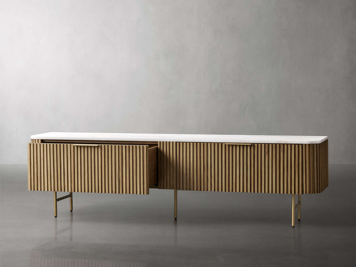 Finnley Marble Top Finish Low Media Console