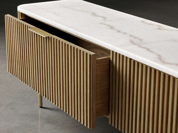 Finnley Marble Top Finish Low Media Console