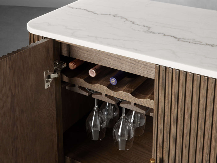 Finnley Bar Marble Top Finish Cabinet