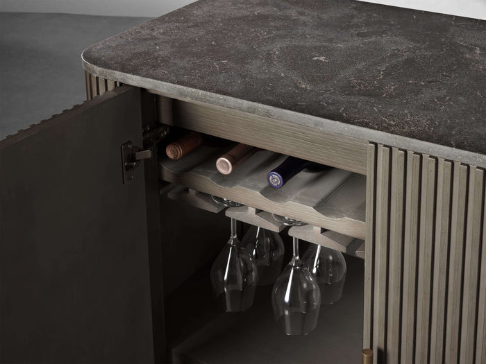 Finnley Bar Marble Top Finish Cabinet