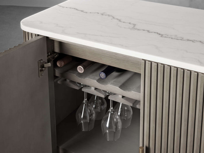 Finnley Bar Marble Top Finish Cabinet