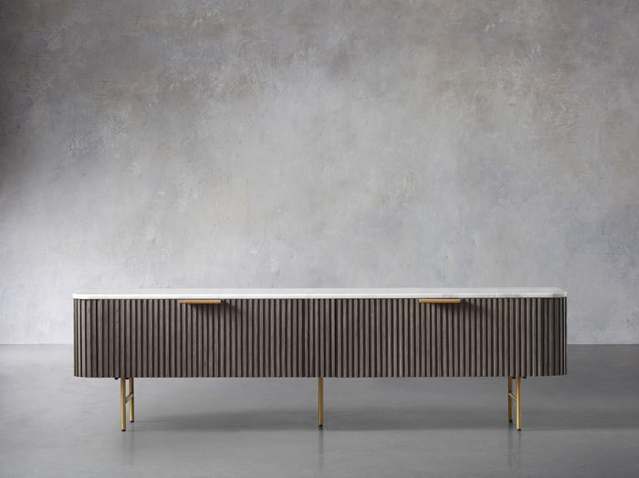 Finnley Marble Top Finish Low Media Console