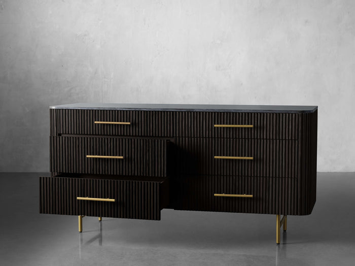 Finnley Six-Drawer Mable Top Finish Dresser