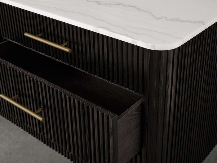 Finnley Six-Drawer Mable Top Finish Dresser