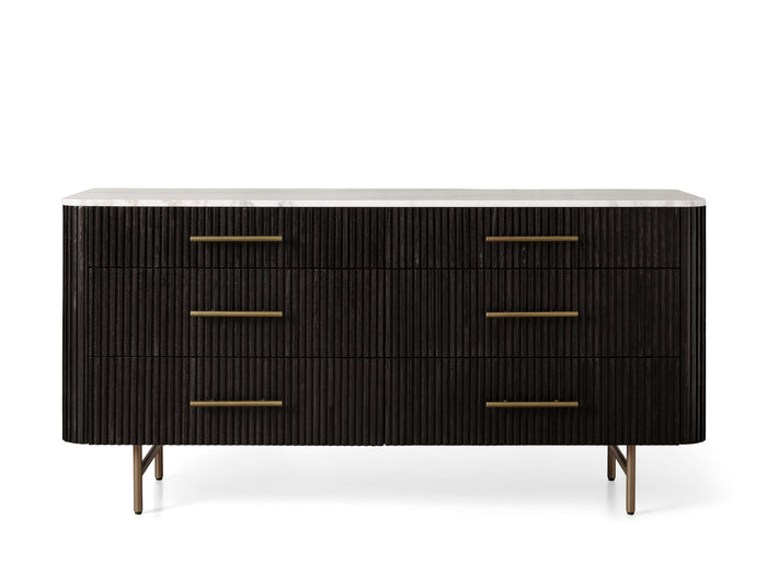 Finnley Six-Drawer Mable Top Finish Dresser