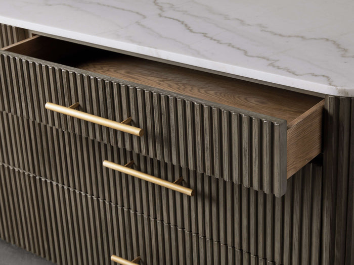 Finnley Six-Drawer Mable Top Finish Dresser