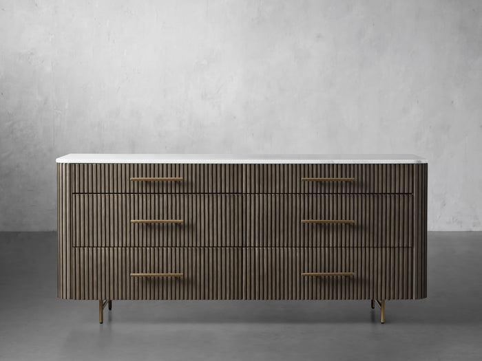 Finnley Six-Drawer Mable Top Finish Dresser